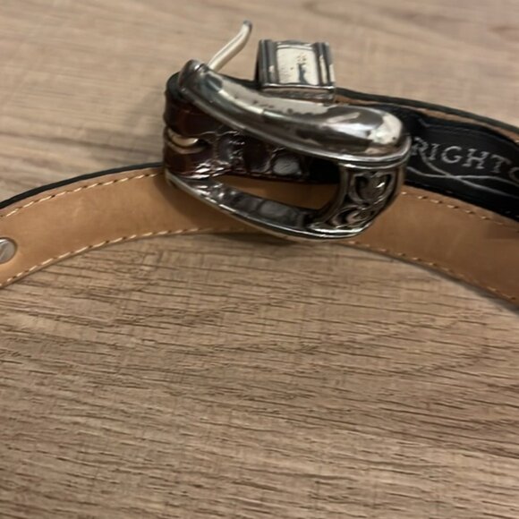 Brighton, mock crock brown, leather belts SZ L /34 - Picture 11 of 11